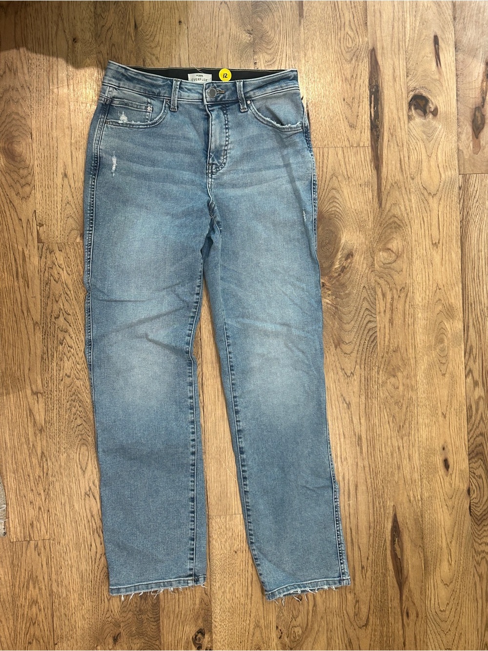 Maurices Light Blue Straight Leg Jeans with Raw Hem